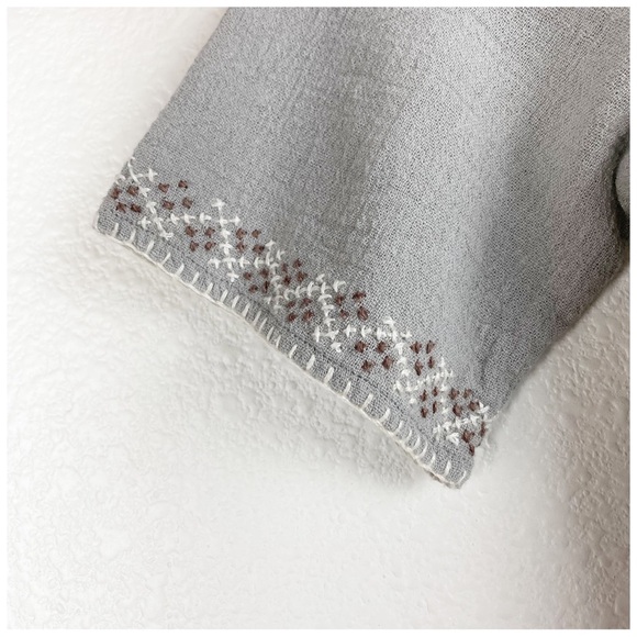 Bonpoint Brode Main Kids Gray Embroidered Dress Size 6 - Picture 4 of 9